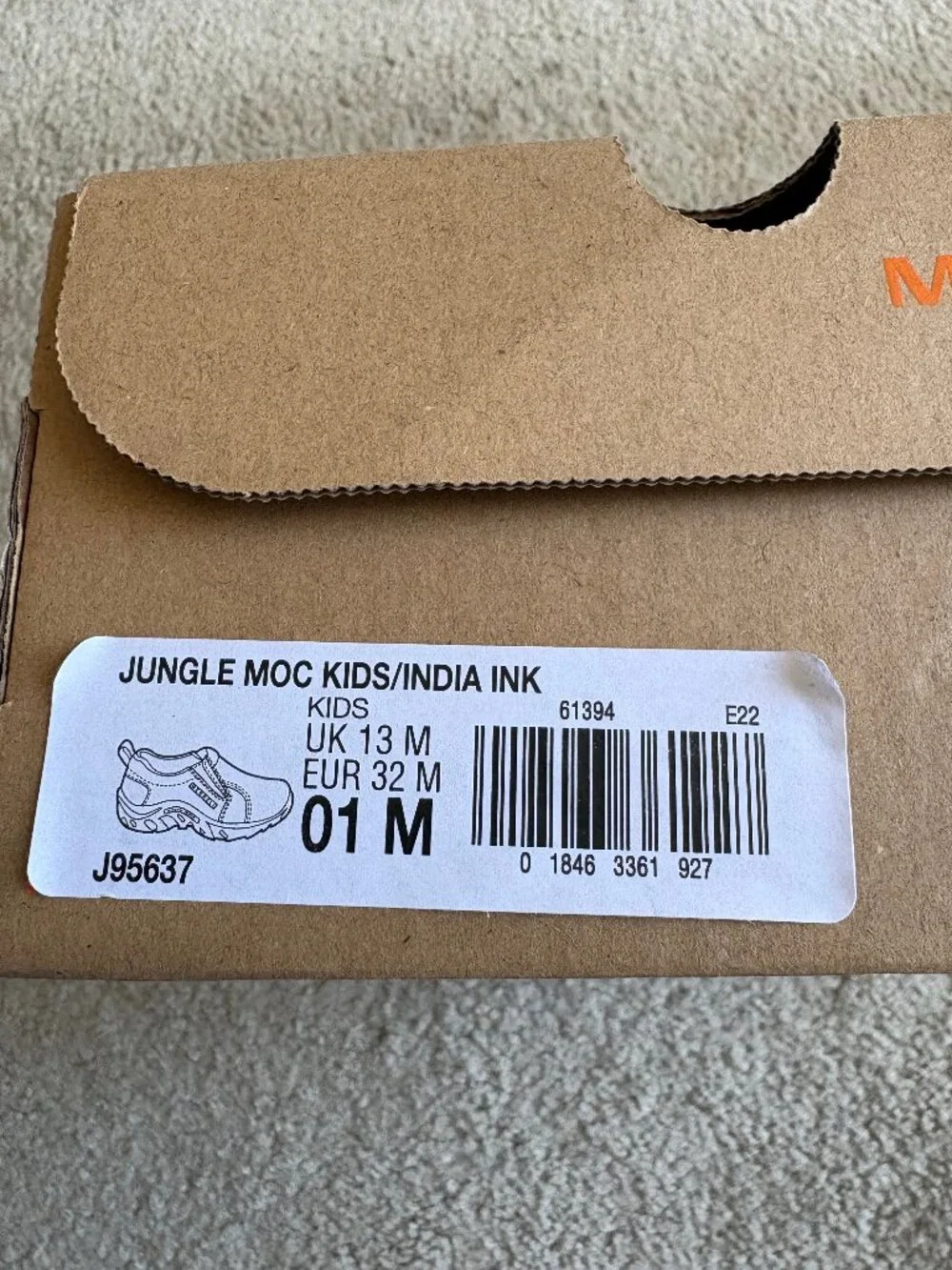 NEW in box, Merrell Jungle Mocs slip on for kids, size 1